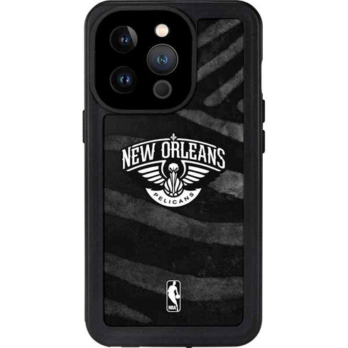 NBA New Orleans Pelicans Black Animal Print iPhone 15 Pro Waterproof Case