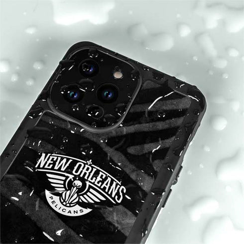 NBA New Orleans Pelicans Black Animal Print iPhone 15 Pro Waterproof Case