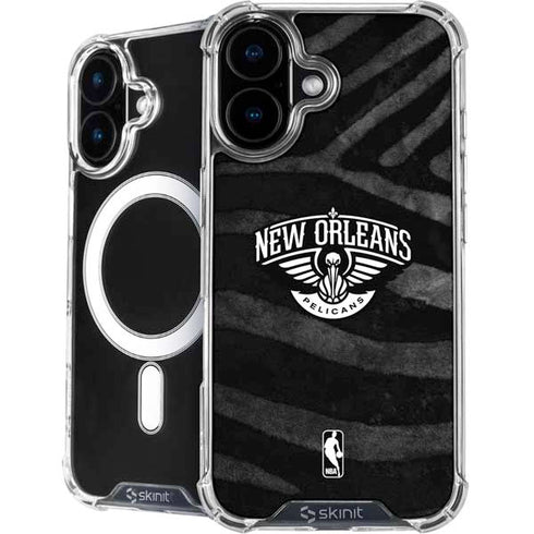 NBA New Orleans Pelicans Black Animal Print iPhone 16 Plus MagSafe Case