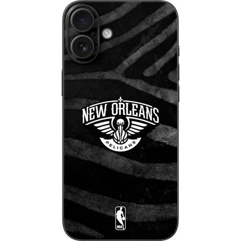 NBA New Orleans Pelicans Black Animal Print iPhone 16 Plus Skin