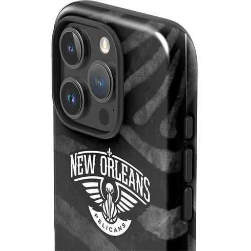 NBA New Orleans Pelicans Black Animal Print iPhone 16 Pro Impact Case