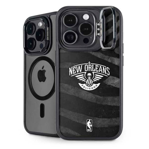 NBA New Orleans Pelicans Black Animal Print iPhone 16 Pro Max Kickstand Case