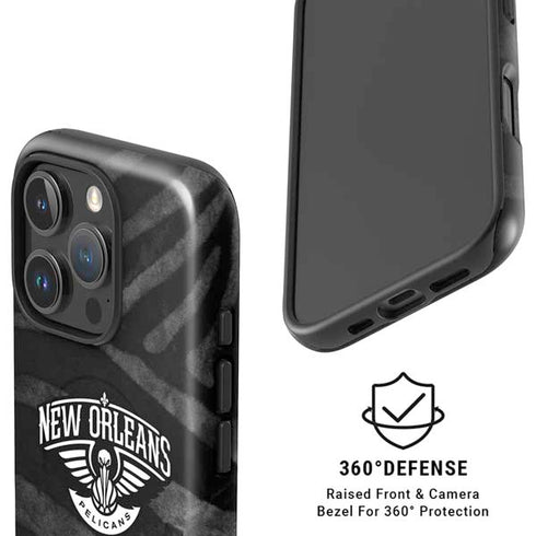 NBA New Orleans Pelicans Black Animal Print iPhone 16 Pro Max Magsafe Impact Case