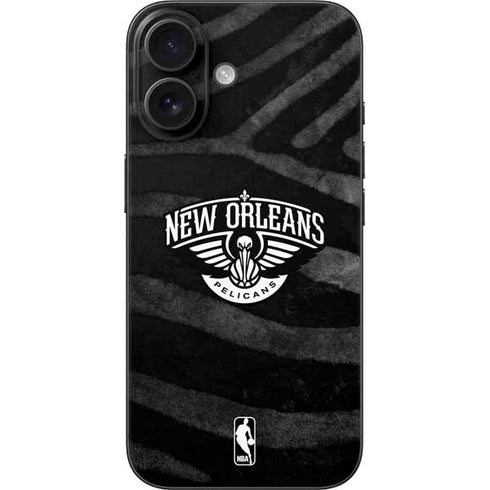 NBA New Orleans Pelicans Black Animal Print iPhone 16 Skin