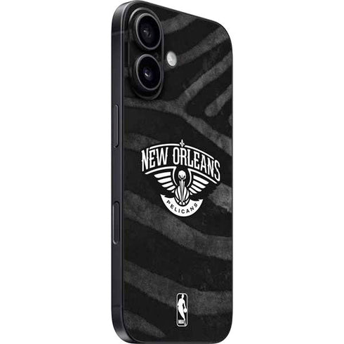 NBA New Orleans Pelicans Black Animal Print iPhone 16 Skin
