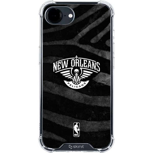 NBA New Orleans Pelicans Black Animal Print iPhone 16e Clear Case