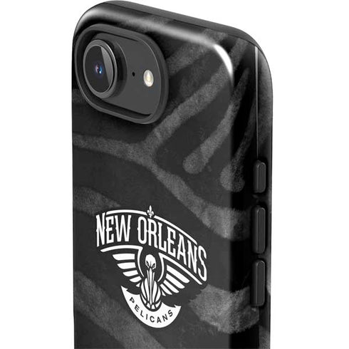NBA New Orleans Pelicans Black Animal Print iPhone 16e Impact Case