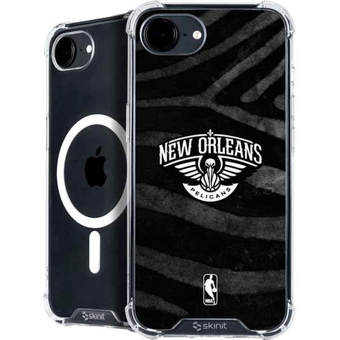 NBA New Orleans Pelicans Black Animal Print iPhone 16e MagSafe Case