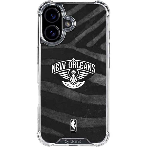 NBA New Orleans Pelicans Black Animal Print iPhone 17 Clear Case