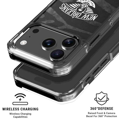 NBA New Orleans Pelicans Black Animal Print iPhone 18 Pro Clear Case