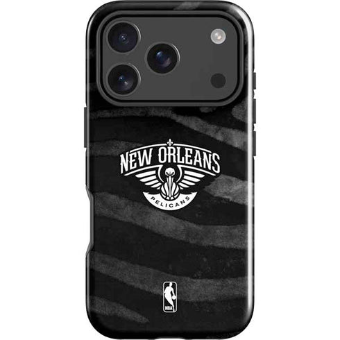NBA New Orleans Pelicans Black Animal Print iPhone 18 Pro Impact Case