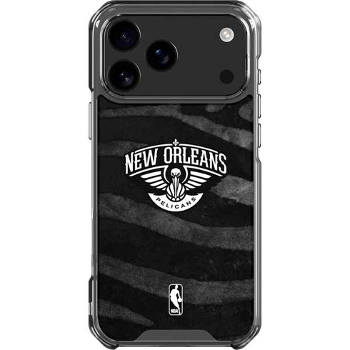 NBA New Orleans Pelicans Black Animal Print iPhone 18 Pro Max Clear Case