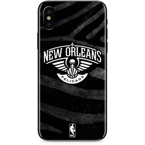 NBA New Orleans Pelicans Black Animal Print iPhone XS Skin