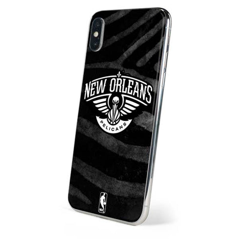 NBA New Orleans Pelicans Black Animal Print iPhone XS Skin