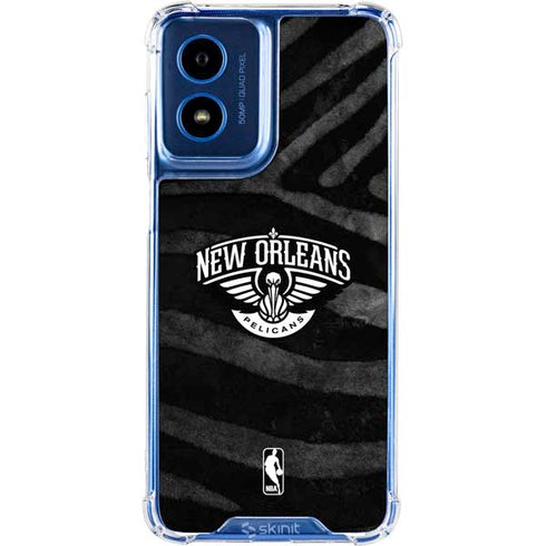 NBA New Orleans Pelicans Black Animal Print Moto G 5G (2024) Clear Case
