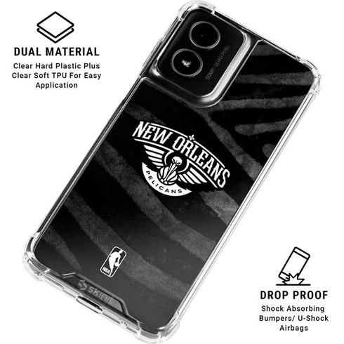 NBA New Orleans Pelicans Black Animal Print Moto G Power 5G (2024) Clear Case