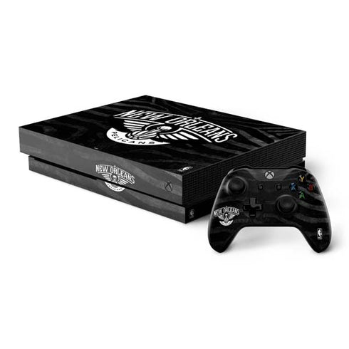 NBA New Orleans Pelicans Black Animal Print Xbox One X Bundle Skin