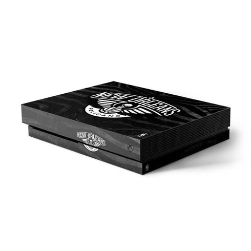 NBA New Orleans Pelicans Black Animal Print Xbox One X Console Skin