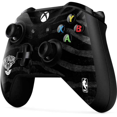 NBA New Orleans Pelicans Black Animal Print Xbox One X Controller Skin
