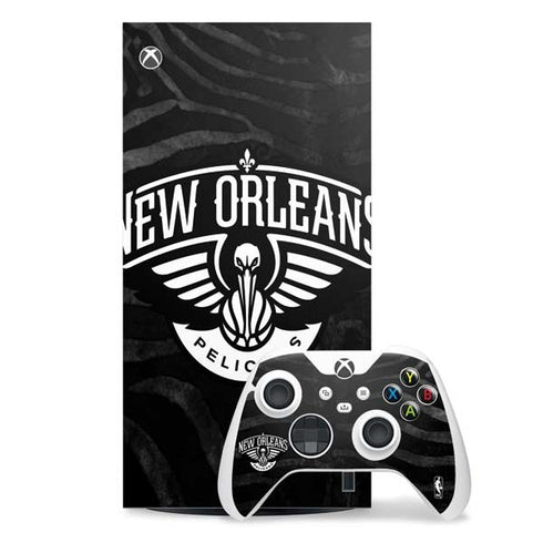 NBA New Orleans Pelicans Black Animal Print Xbox Series X Skins