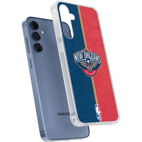 NBA New Orleans Pelicans Canvas Galaxy A35 5G Clear Case