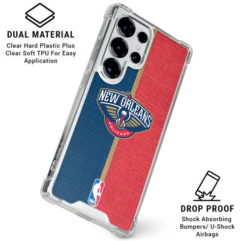 NBA New Orleans Pelicans Canvas Galaxy S26 Ultra Clear Case