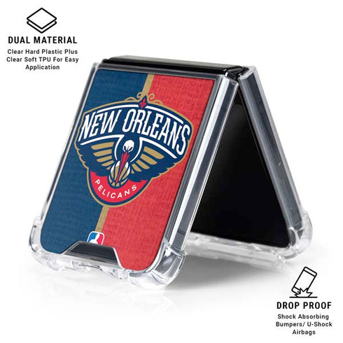 NBA New Orleans Pelicans Canvas Galaxy Z Flip6 Clear Case