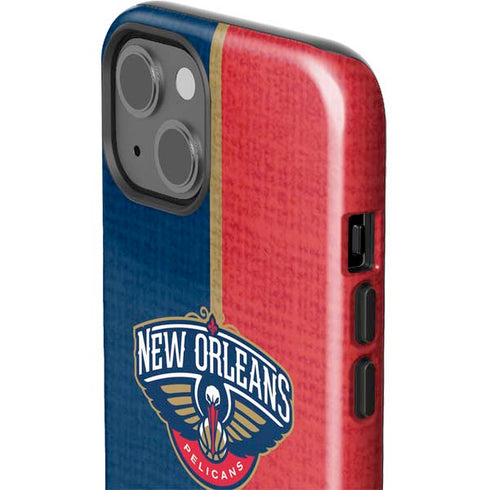 NBA New Orleans Pelicans Canvas iPhone 15 Impact Case