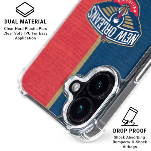NBA New Orleans Pelicans Canvas iPhone 16 Plus Clear Case