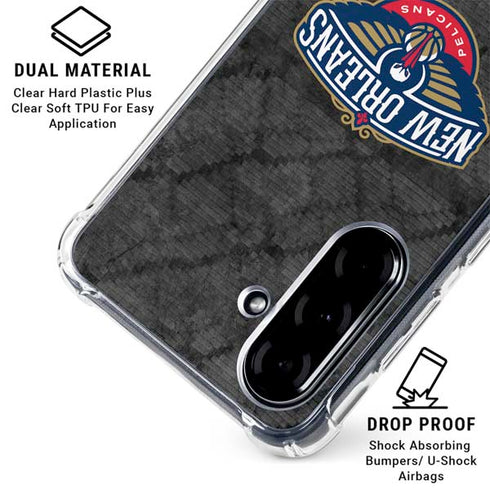 NBA New Orleans Pelicans Dark Rust Galaxy A36 5G Clear Case