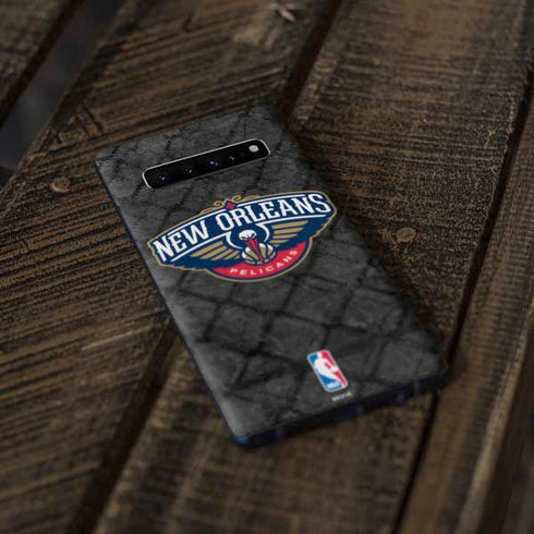 NBA New Orleans Pelicans Dark Rust Galaxy S10 Plus Skin