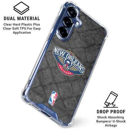 NBA New Orleans Pelicans Dark Rust Galaxy S25 Plus Clear Case