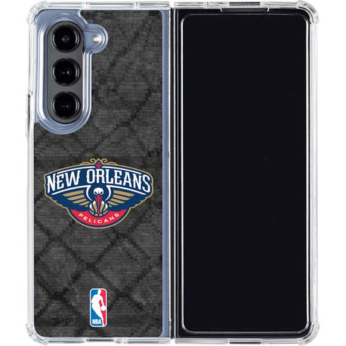 NBA New Orleans Pelicans Dark Rust Galaxy Z Fold5 5G Clear Case