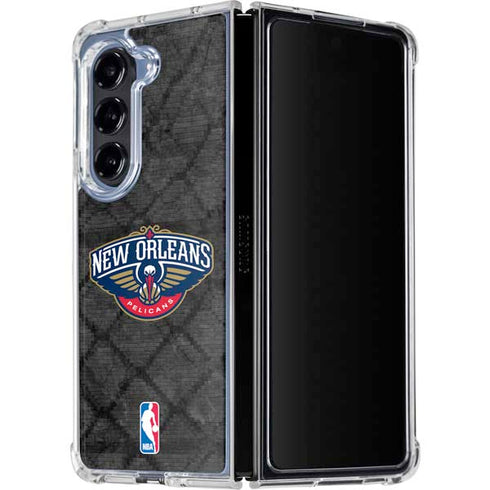 NBA New Orleans Pelicans Dark Rust Galaxy Z Fold5 5G Clear Case