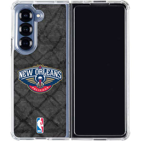 NBA New Orleans Pelicans Dark Rust Galaxy Z Fold6 Clear Case
