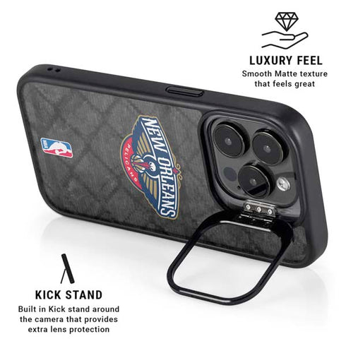 NBA New Orleans Pelicans Dark Rust iPhone 14 Pro Max Kickstand Case