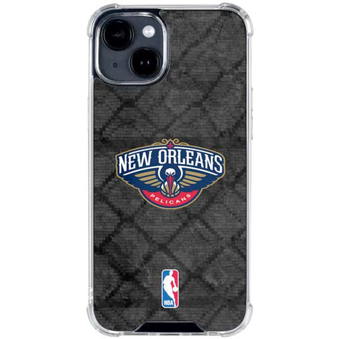NBA New Orleans Pelicans Dark Rust iPhone 15 Clear Case