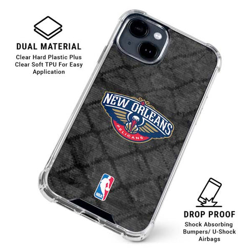 NBA New Orleans Pelicans Dark Rust iPhone 15 Clear Case