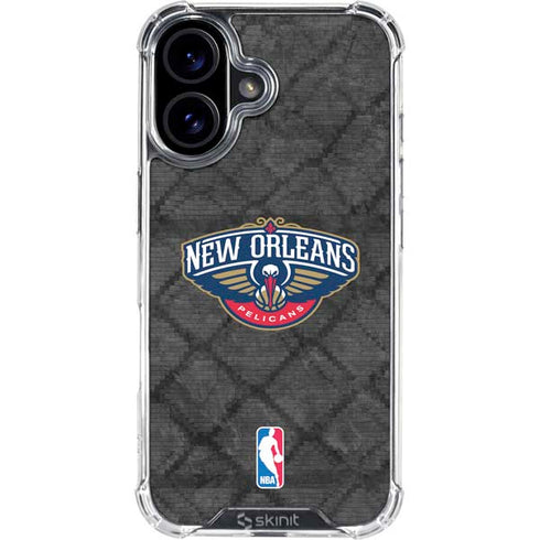 NBA New Orleans Pelicans Dark Rust iPhone 16 Plus Clear Case