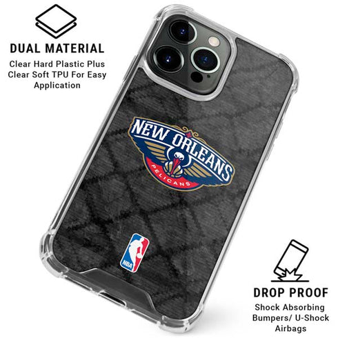 NBA New Orleans Pelicans Dark Rust iPhone 16 Pro Clear Case