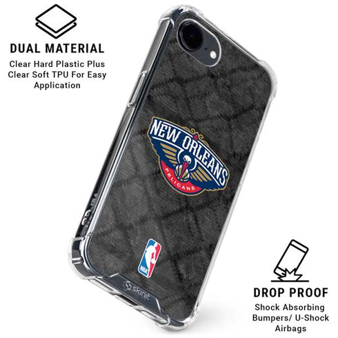 NBA New Orleans Pelicans Dark Rust iPhone 16e Clear Case