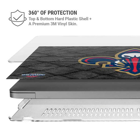 NBA New Orleans Pelicans Dark Rust MacBook Pro 14in (2021-24) Case plus Skin