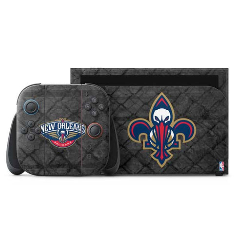 NBA New Orleans Pelicans Dark Rust Nintendo Skins