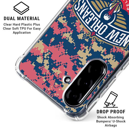 NBA New Orleans Pelicans Digi Camo Galaxy A36 5G Clear Case