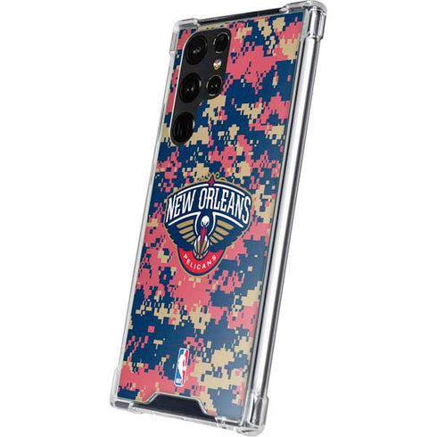 NBA New Orleans Pelicans Digi Camo Galaxy S23 Ultra Clear Case