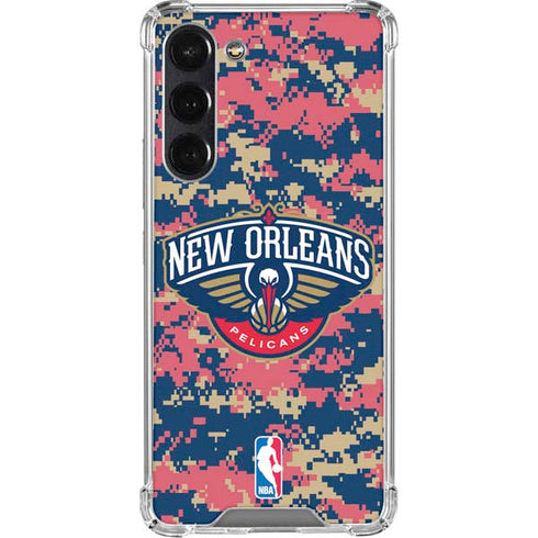 NBA New Orleans Pelicans Digi Camo Galaxy S24 FE Clear Case