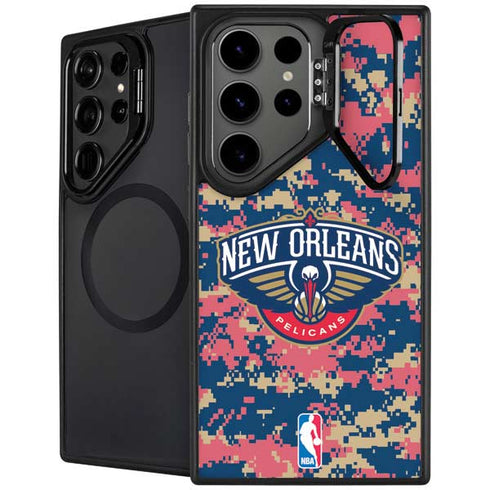 NBA New Orleans Pelicans Digi Camo Galaxy S25 Ultra Kickstand Case