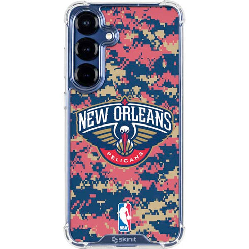 NBA New Orleans Pelicans Digi Camo Galaxy S25 Clear Case