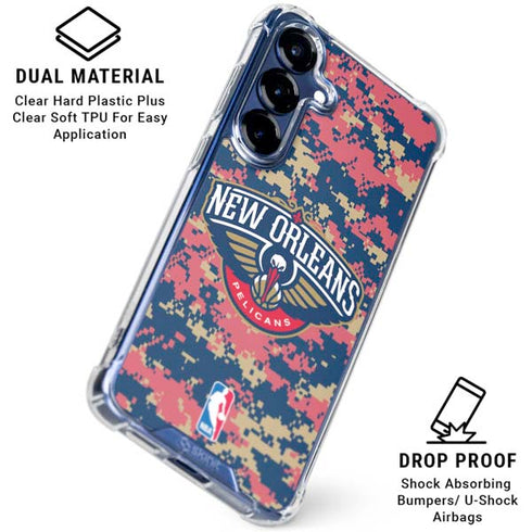 NBA New Orleans Pelicans Digi Camo Galaxy S25 Clear Case