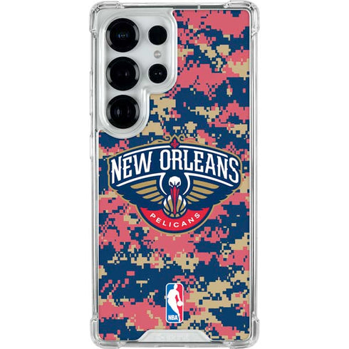NBA New Orleans Pelicans Digi Camo Galaxy S25 Ultra Clear Case